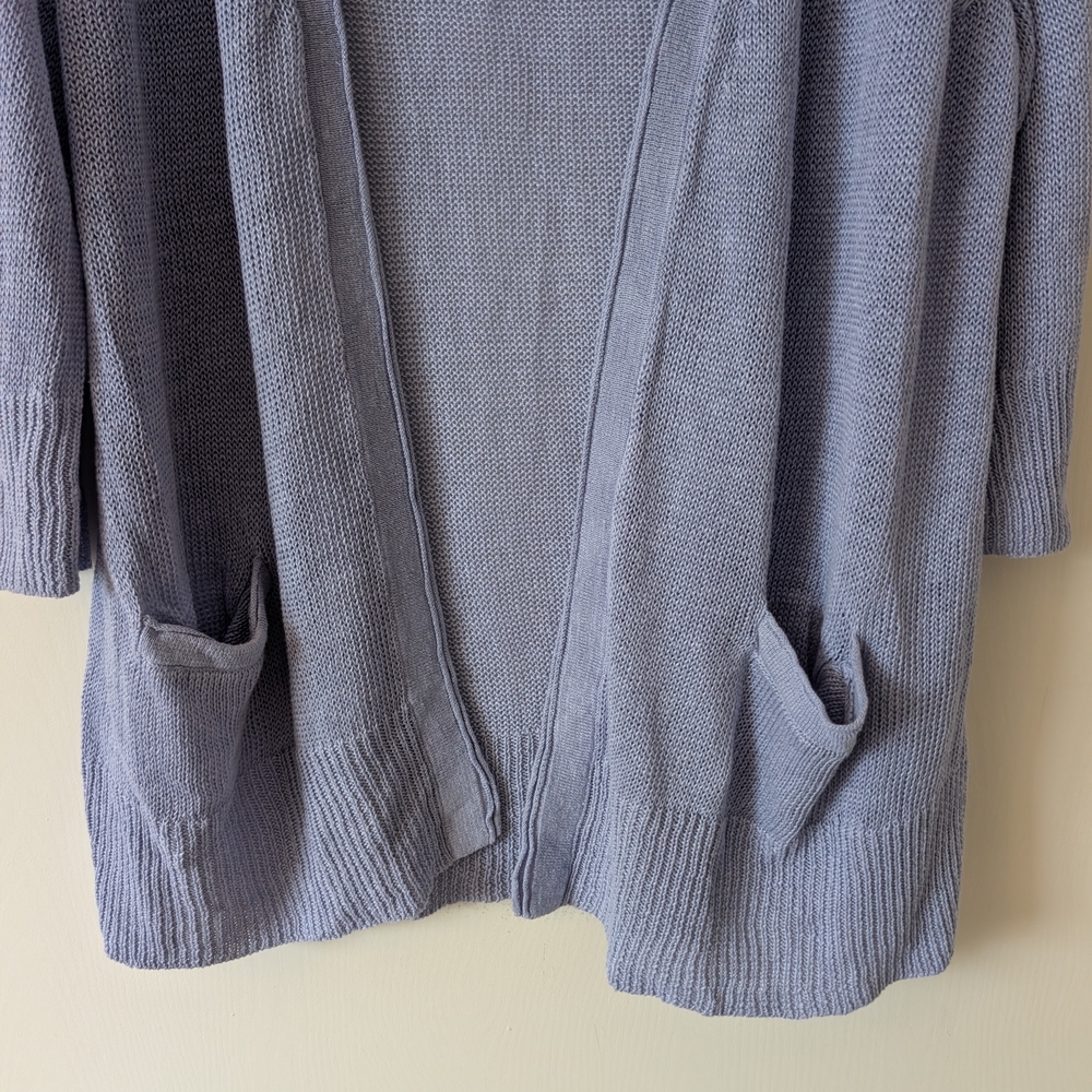 J. Jill Womens Large 100% Linen Purple Cardigan Coastal Grandma Beach Classic - Picture 2 of 7